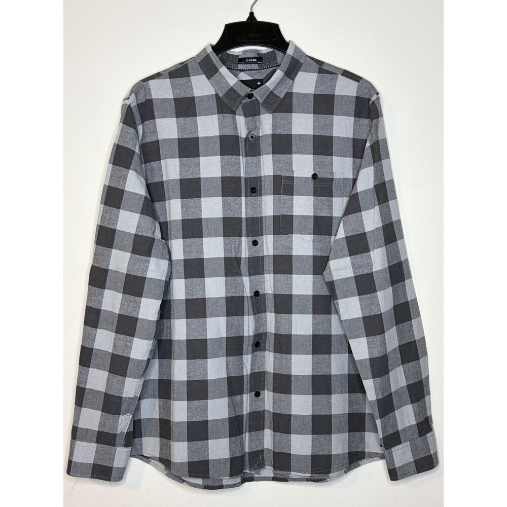 Tavik To The End Button-Down Long Sleeve Plaid Shirt - Gray Size XL